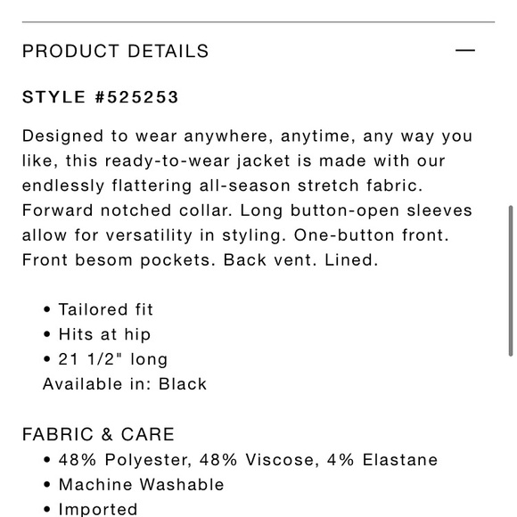 NEW Ann Taylor Seasonless 1 button navy blazer - Picture 12 of 12